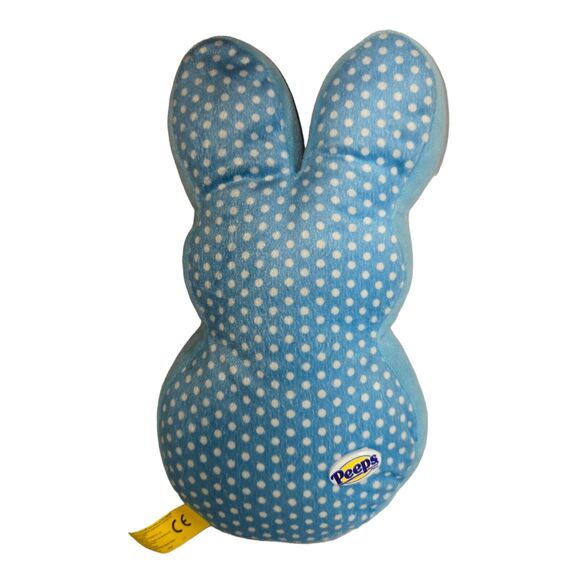 Peeps Commonwealth Plush Blue White Polka Dot‎ Bunny Rabbit Beanie Bottom 9" - Picture 3 of 12